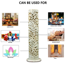 Gokraftly Elephant White Cylendrical Incense Stick Holder
