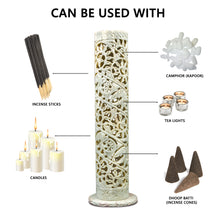 Gokraftly Elephant White Cylendrical Incense Stick Holder
