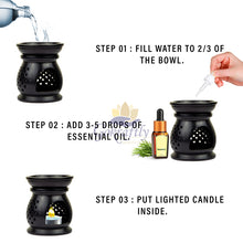 Gokraftly Aroma Oil Diffuser for Home Soapstone Marble Black Aroma Oil Burner Fragrance/Bathroom/Aroma Therapy/Meditation (3