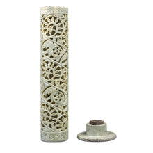 Gokraftly Elephant White Cylendrical Incense Stick Holder