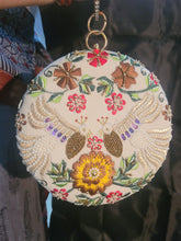 Touhfey - Round White Handcrafted Bird clutch - Best Wedding Gift by Gokrafty