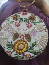 Touhfey - Round White Handcrafted Bird clutch - Best Wedding Gift by Gokrafty