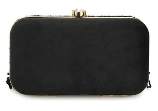 Touhfey Hand Embroidered Black Tassle Bag