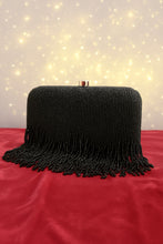 Touhfey Hand Embroidered Black Tassle Bag
