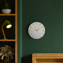 Royal White Marble Wall Clock with Gold Finish | Gokraftly Certificate of Authenticity | Handmade