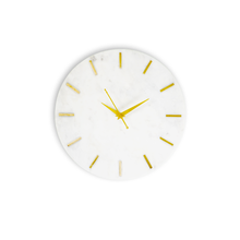 Royal White Marble Wall Clock with Gold Finish | Gokraftly Certificate of Authenticity | Handmade
