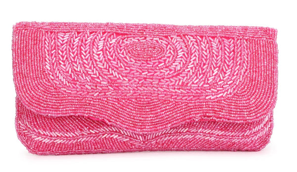 Touhfey Pink Fancy Flap Bag - Beaded Embroidery