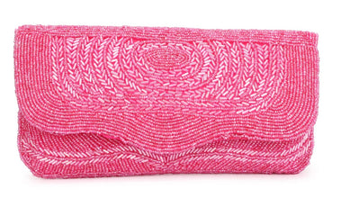 Touhfey Pink Fancy Flap Bag - Beaded Embroidery