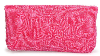 Touhfey Pink Fancy Flap Bag - Beaded Embroidery