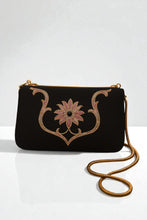 Touhfey Black Zardozi Pink Flower Embellished Luxury Bag - Best Diwali Bag - Gokraftly