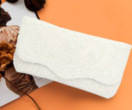 Touhfey White Fancy Flap Bag - Beaded Embroidery