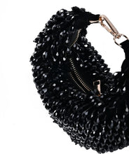 Touhfey Black Embellished Crystal Moon Bag | By Gokraftly | Handmade & Royal