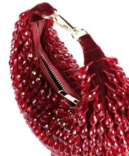 Touhfey Red Embellished Crystal Moon Bag | By Gokraftly | Handmade & Royal