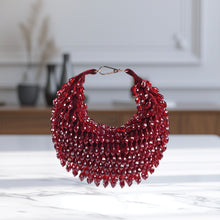 Touhfey Red Embellished Crystal Moon Bag | By Gokraftly | Handmade & Royal